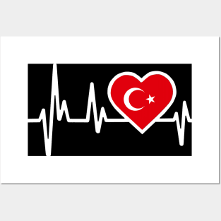 Turkey Heartbeat Flag Posters and Art